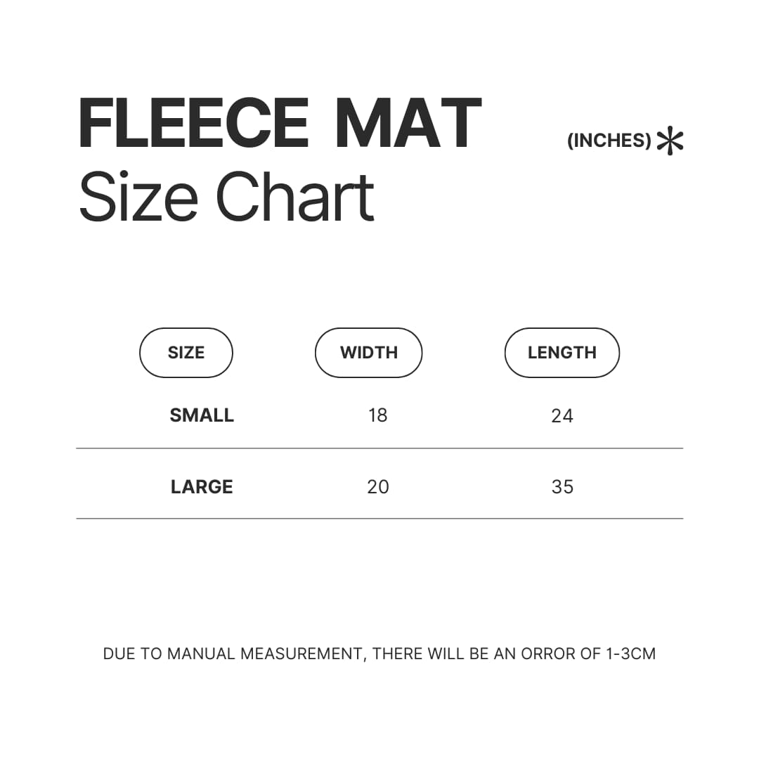 Fleece Mat Size Chart - Samurai Champloo Store